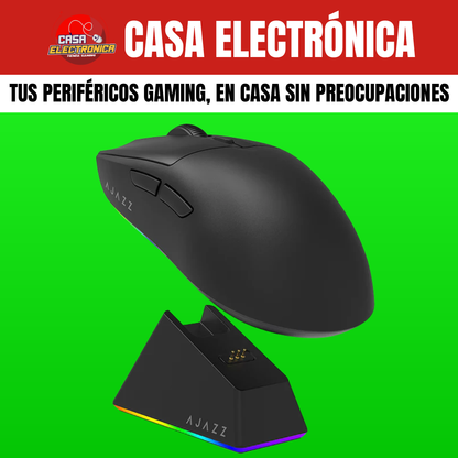 Mouse Inalámbrico Ajazz AJ139 V2 MC Trimodo Base de Carga