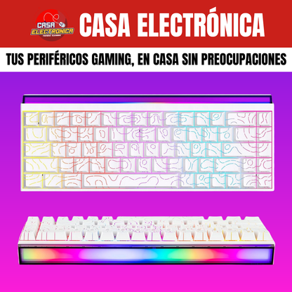 Teclado Mecánico Ajazz NK68 65% Rainbow Con Barra de Luz RGB