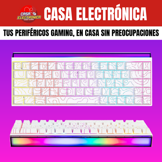 Teclado Mecánico Ajazz NK68 65% Rainbow Con Barra de Luz RGB