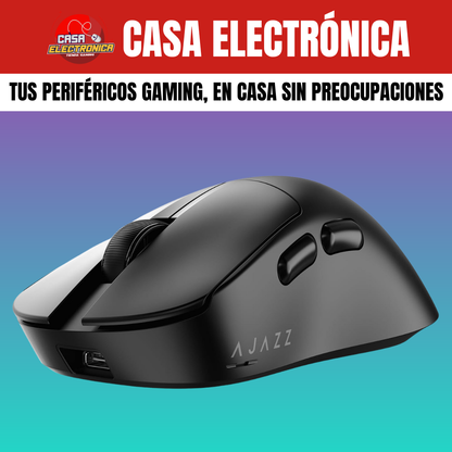 Mouse Inalámbrico Ajazz AJ179 PRO 8K HZ Polling Rate RGB Trimodo Base de Carga