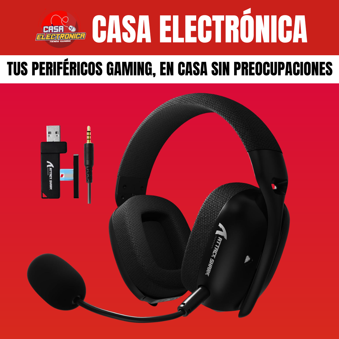 Audífonos Attack Shark L80 PRO Cable/BT/2.4G Sonido Envolvente Ultraligero