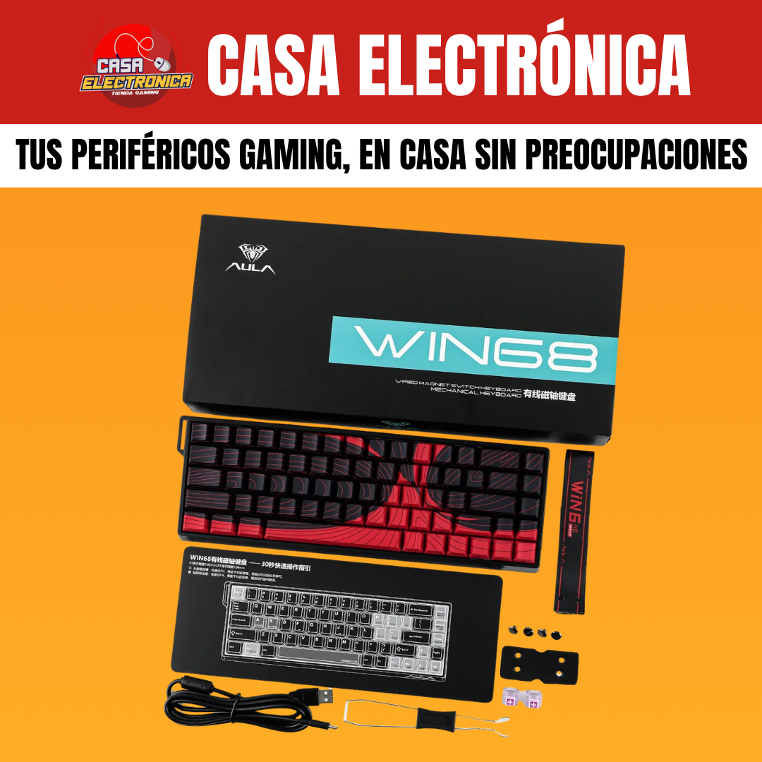 Teclado Magnético Aula Win68 Max He RGB 8K Polling Rate Competitivo RGB