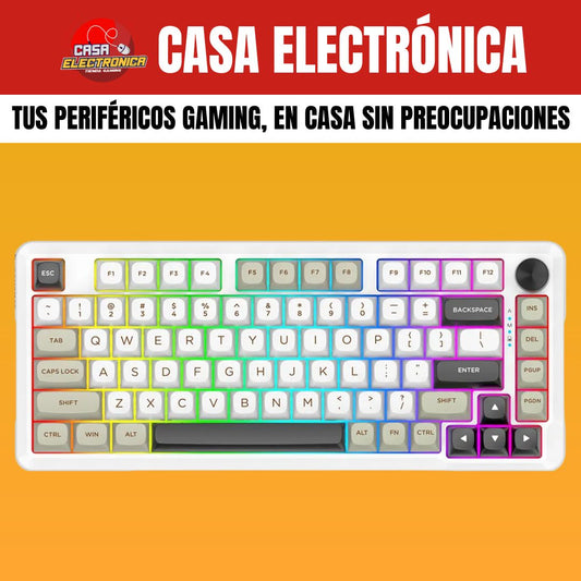 Teclado Mecánico Inalámbrico EYooso Z82 RGB Gasket 75% Sonido Cremoso