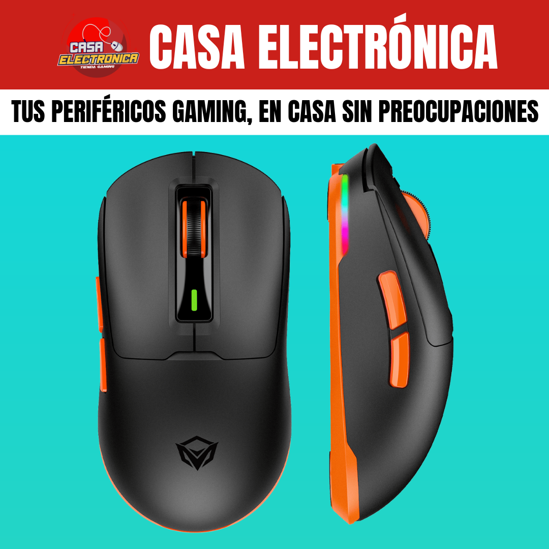 Mouse Inalámbrico Meetion GW24 Trimodo RGB 8K DPI Ligero