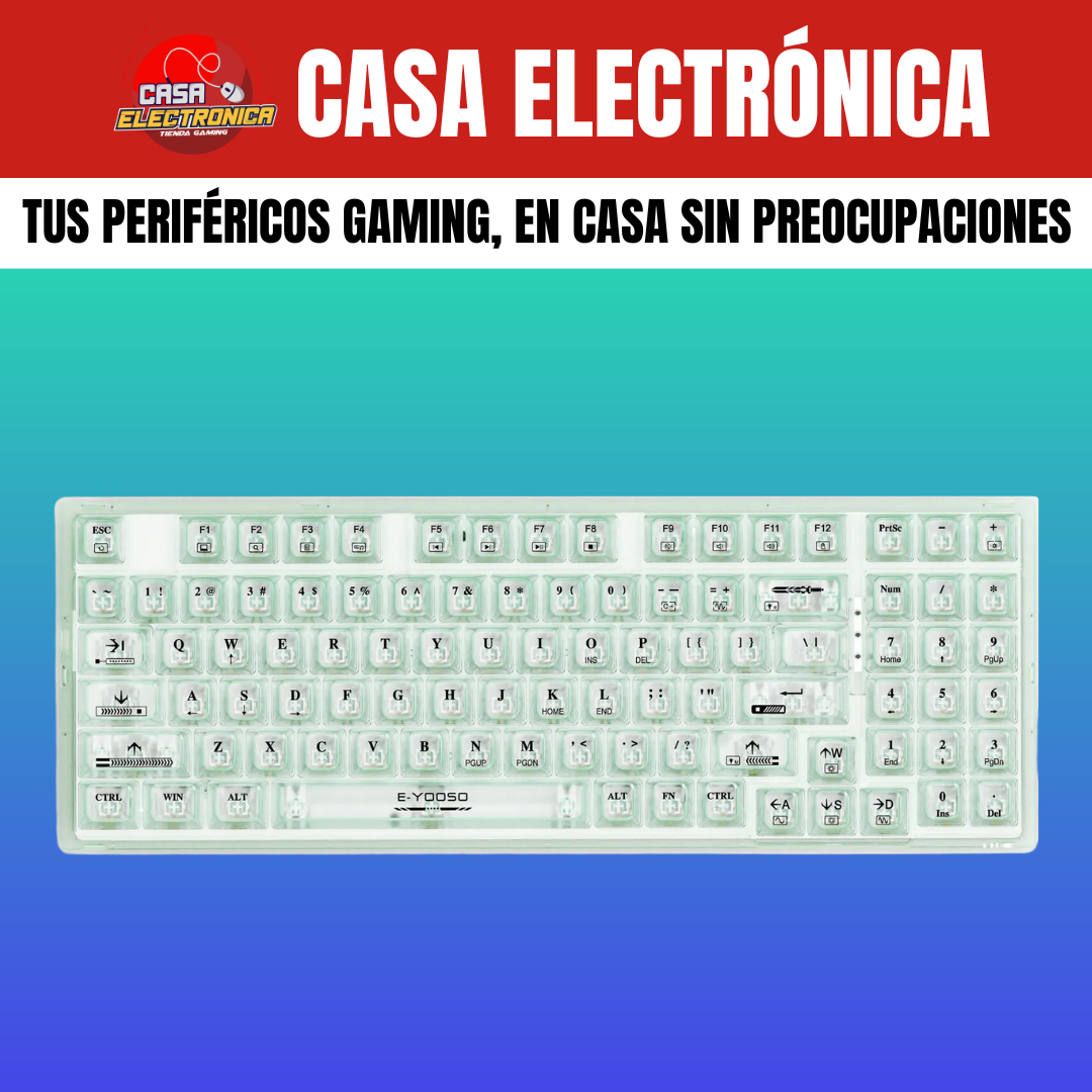 Teclado Mecánico EYooso Z94 Transparente 90% Gamer