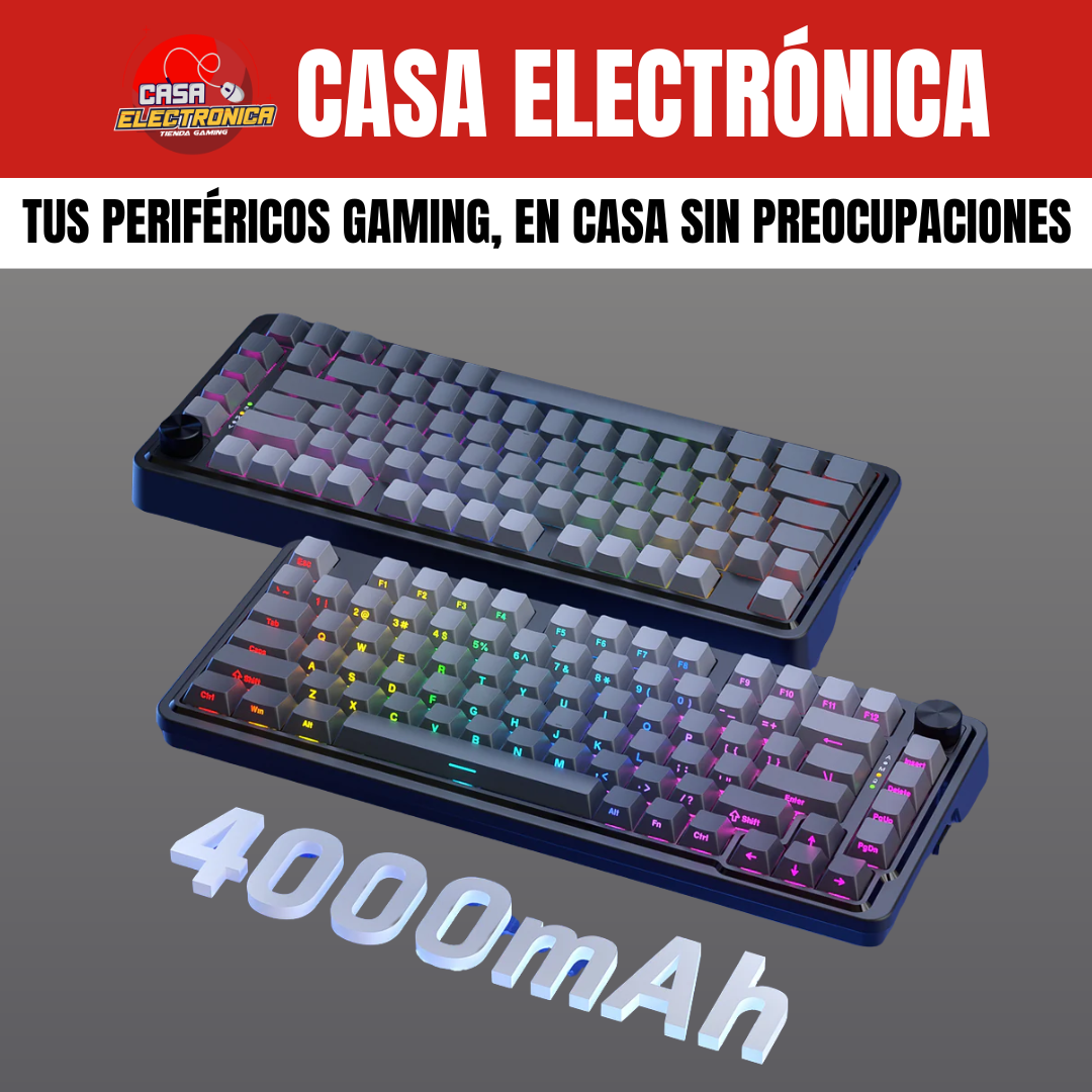 Teclado Mecánico Inalámbrico Redragon Ucal PRO 75% Sonido Cremoso RGB