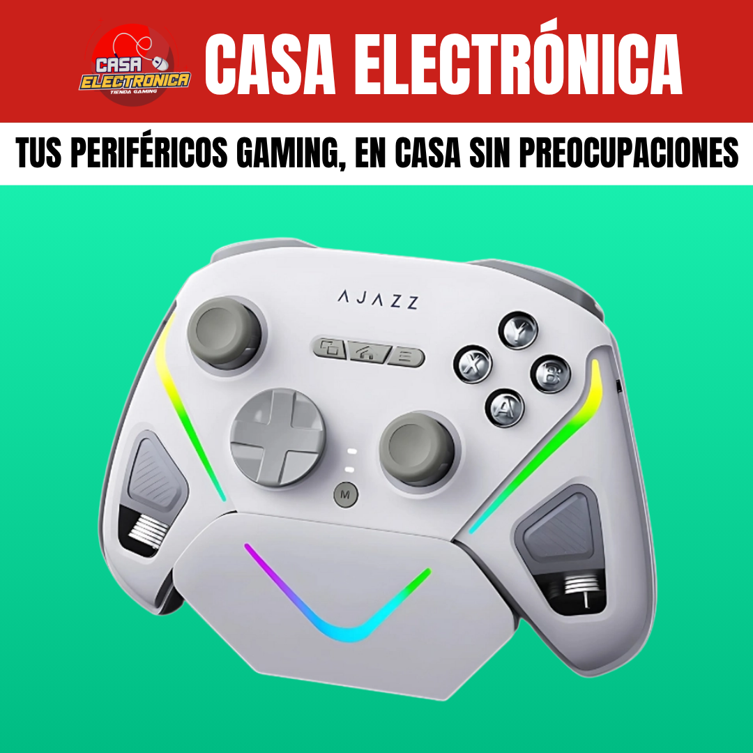 Mando Ajazz GP100 con Base de Carga Hall Effect RGB 800 mAH Trimodo
