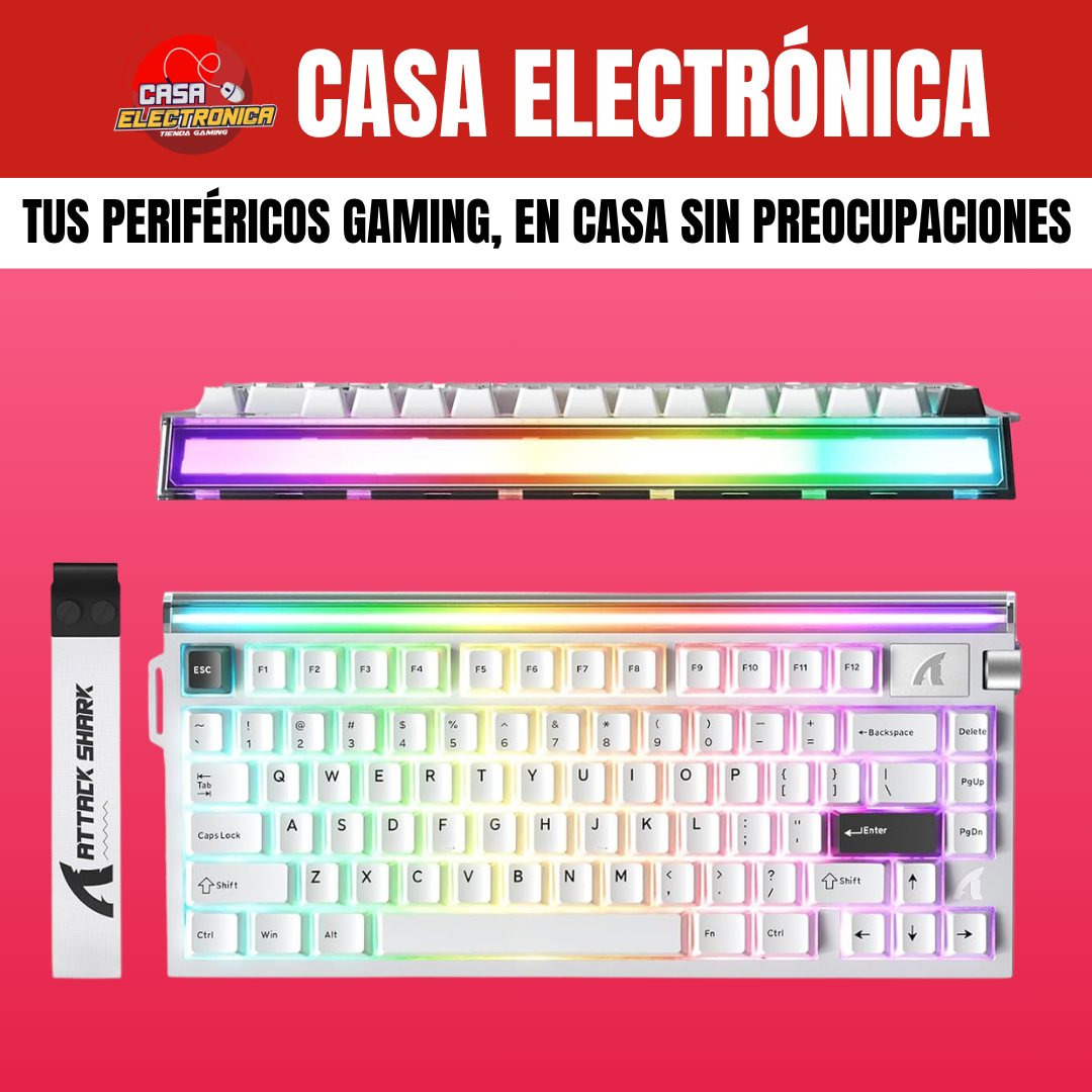 Teclado Magnético Attack Shark R85 He 75% 8K Polling Rate Competitivo RGB Precisión 0,05 mm