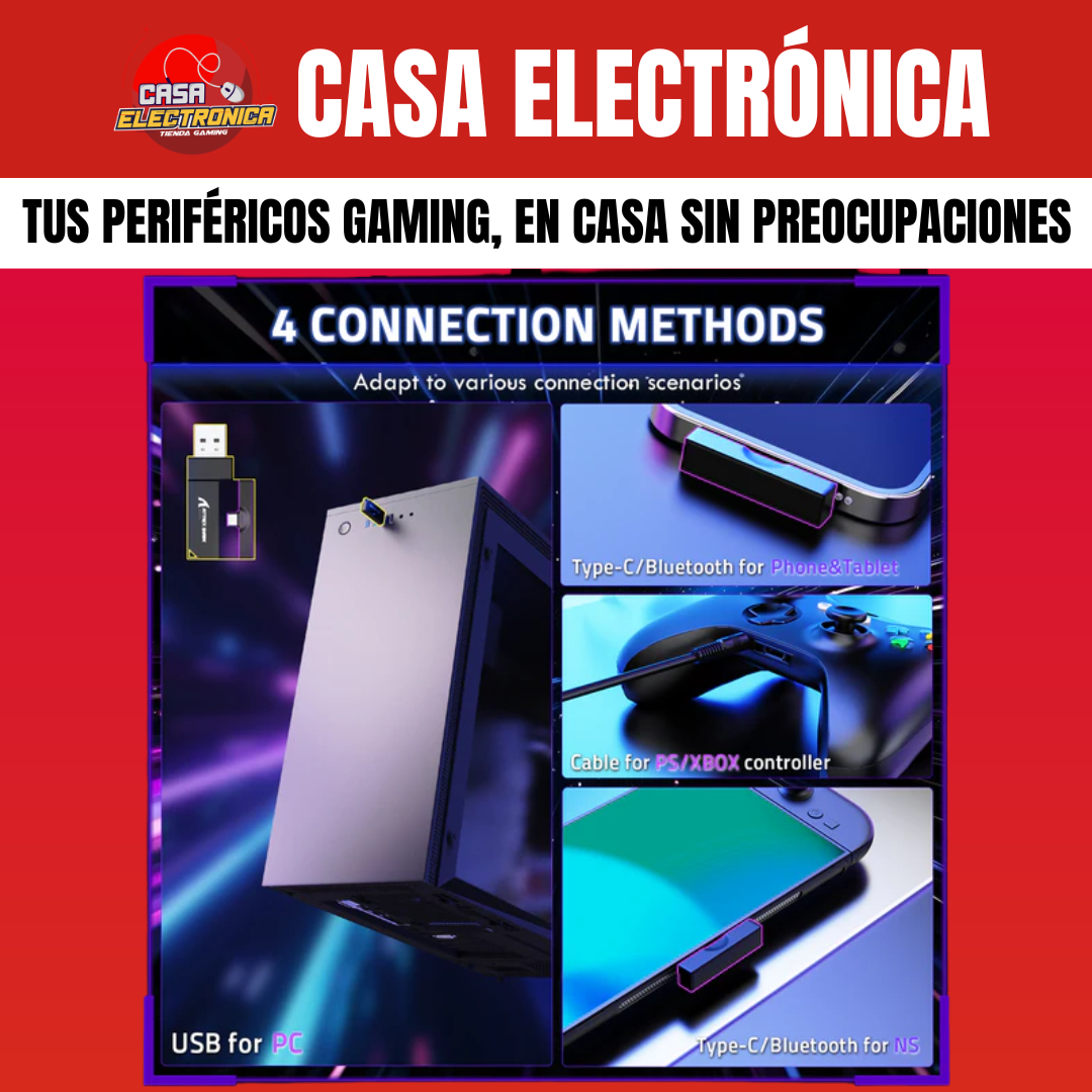 Audífonos Attack Shark L80 PRO Cable/BT/2.4G Sonido Envolvente Ultraligero