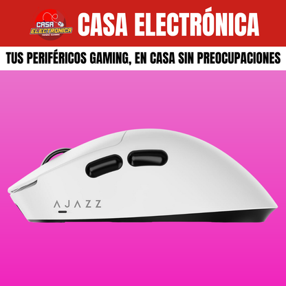 Mouse Inalámbrico Ajazz AJ179 PRO 8K HZ Polling Rate RGB Trimodo Base de Carga