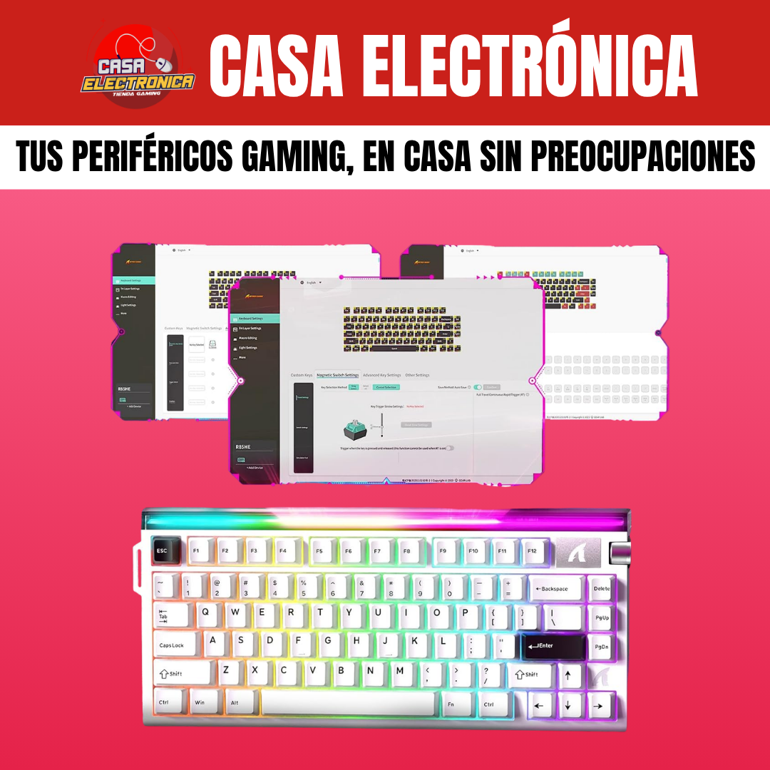 Teclado Magnético Attack Shark R85 He 75% 8K Polling Rate Competitivo RGB Precisión 0,05 mm
