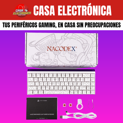Teclado Mecánico Ajazz NK68 65% Rainbow Con Barra de Luz RGB