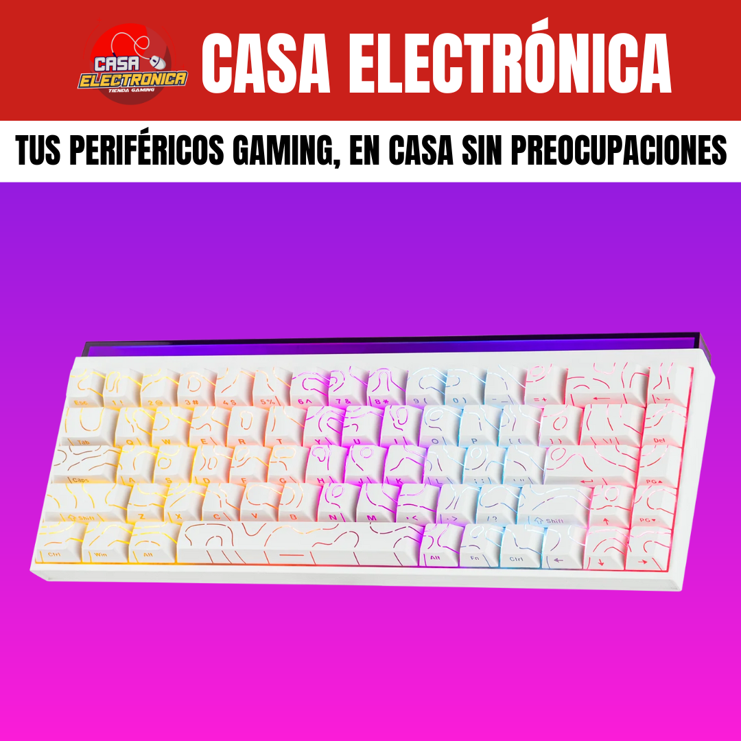 Teclado Mecánico Ajazz NK68 65% Rainbow Con Barra de Luz RGB