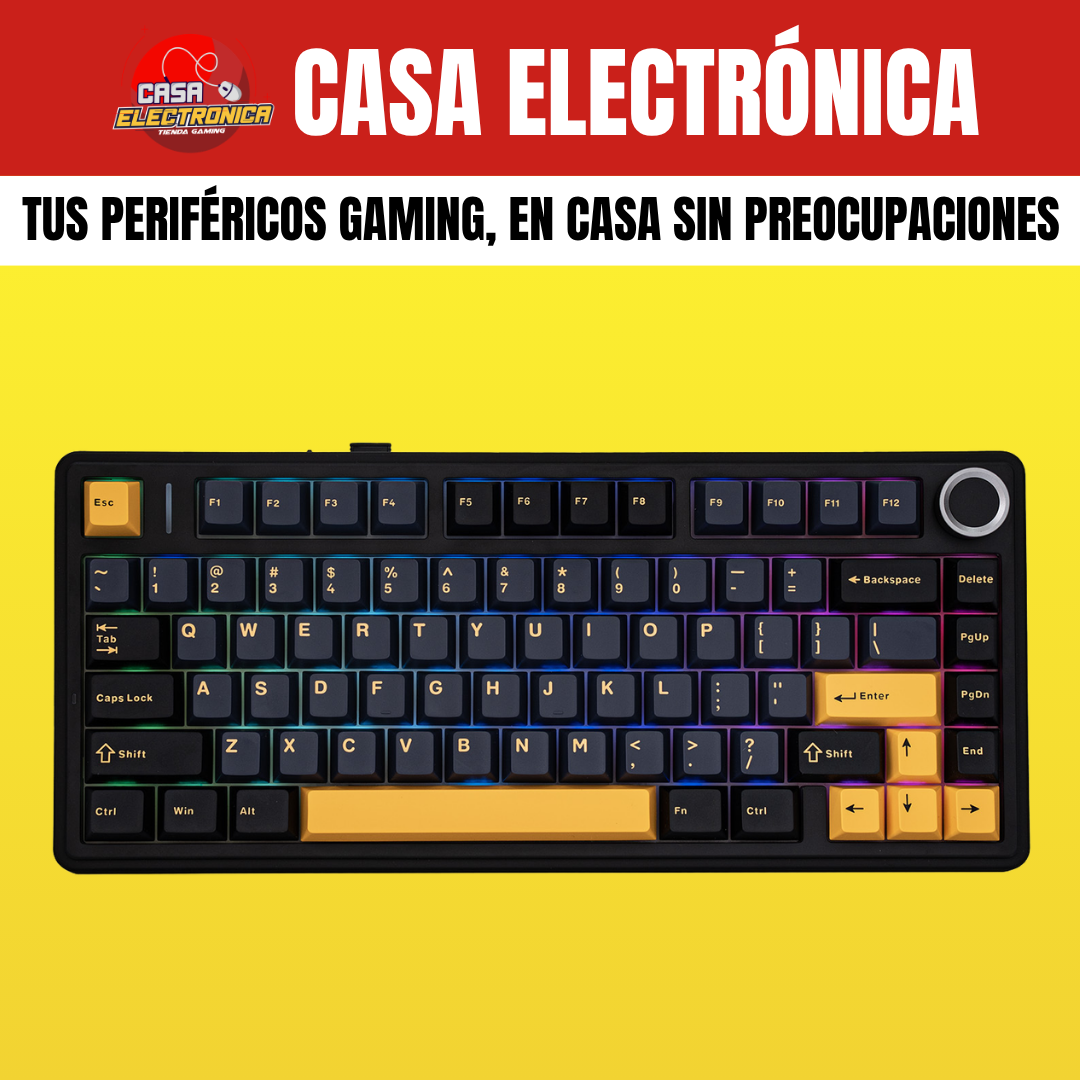 Teclado Inalámbrico Aula F75 Mecánico 75% Sonido Cremoso Gasket RGB