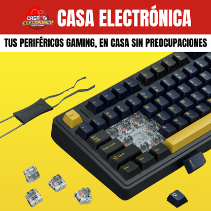 Teclado Inalámbrico Aula F75 Mecánico 75% Sonido Cremoso Gasket RGB