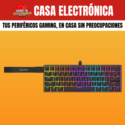 Teclado Mecánico Ajazz NK61 60% Arcoiris Led Gaming