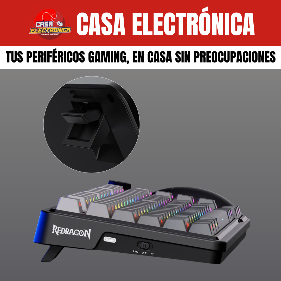 Teclado Mecánico Inalámbrico Redragon Ucal PRO 75% Sonido Cremoso RGB