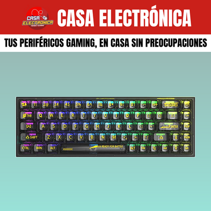 Teclado Mecánico Inalámbrico Redragon Castor PRO K631CTB RGB