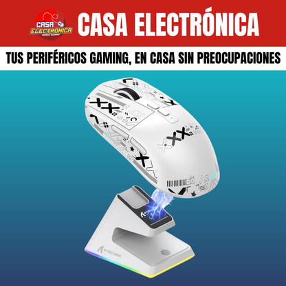 Mouse Inalámbrico Attack Shark X6 Competitivo con Base de Carga 26K RGB