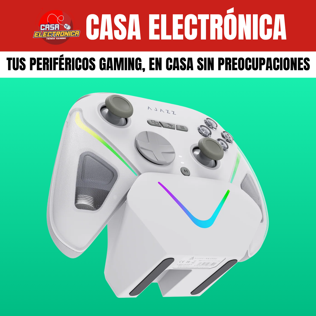 Mando Ajazz GP100 con Base de Carga Hall Effect RGB 800 mAH Trimodo