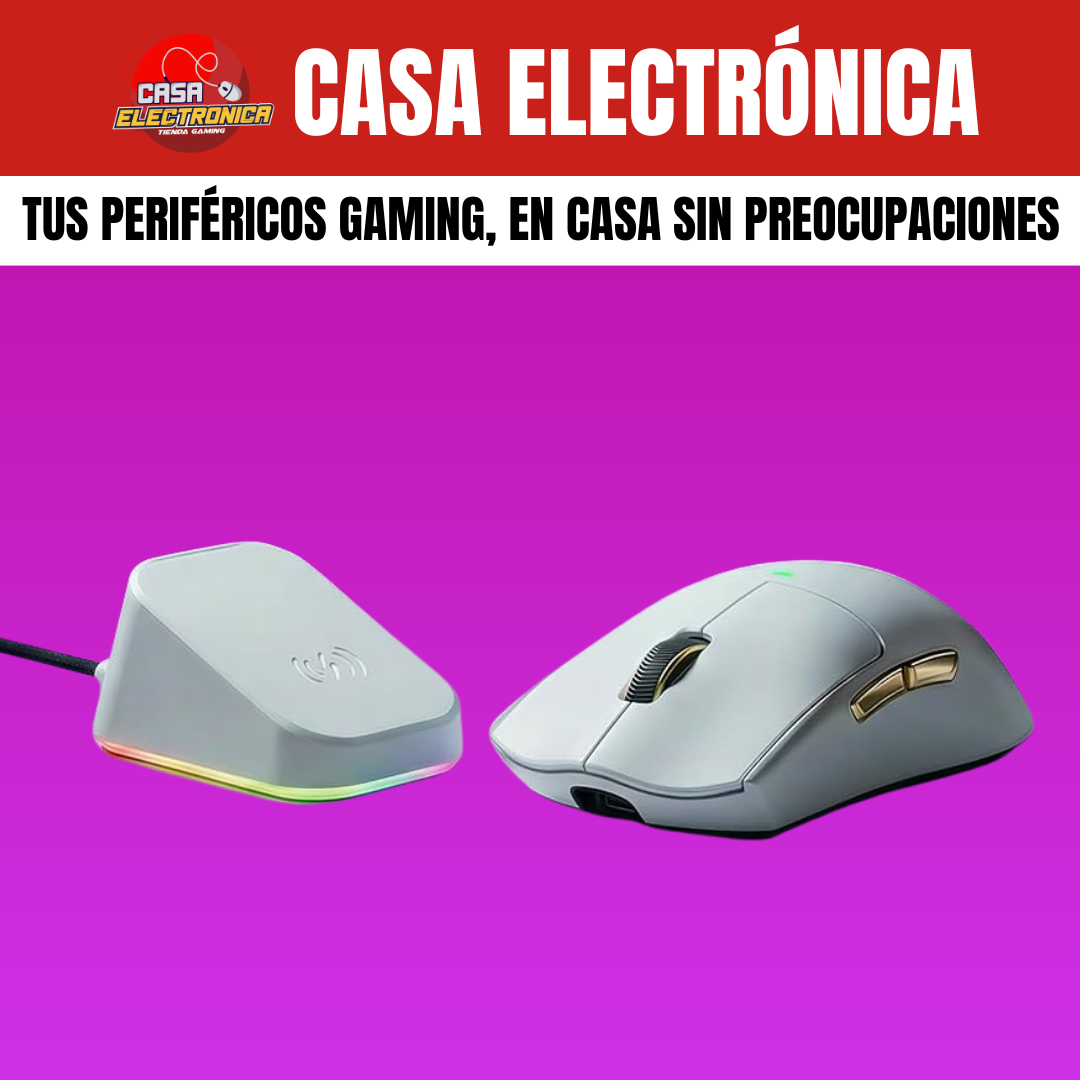 Mouse Inalámbrico Mchose K7 Ultra Competitivo PAW3950 8K Polling Rate Base de Carga