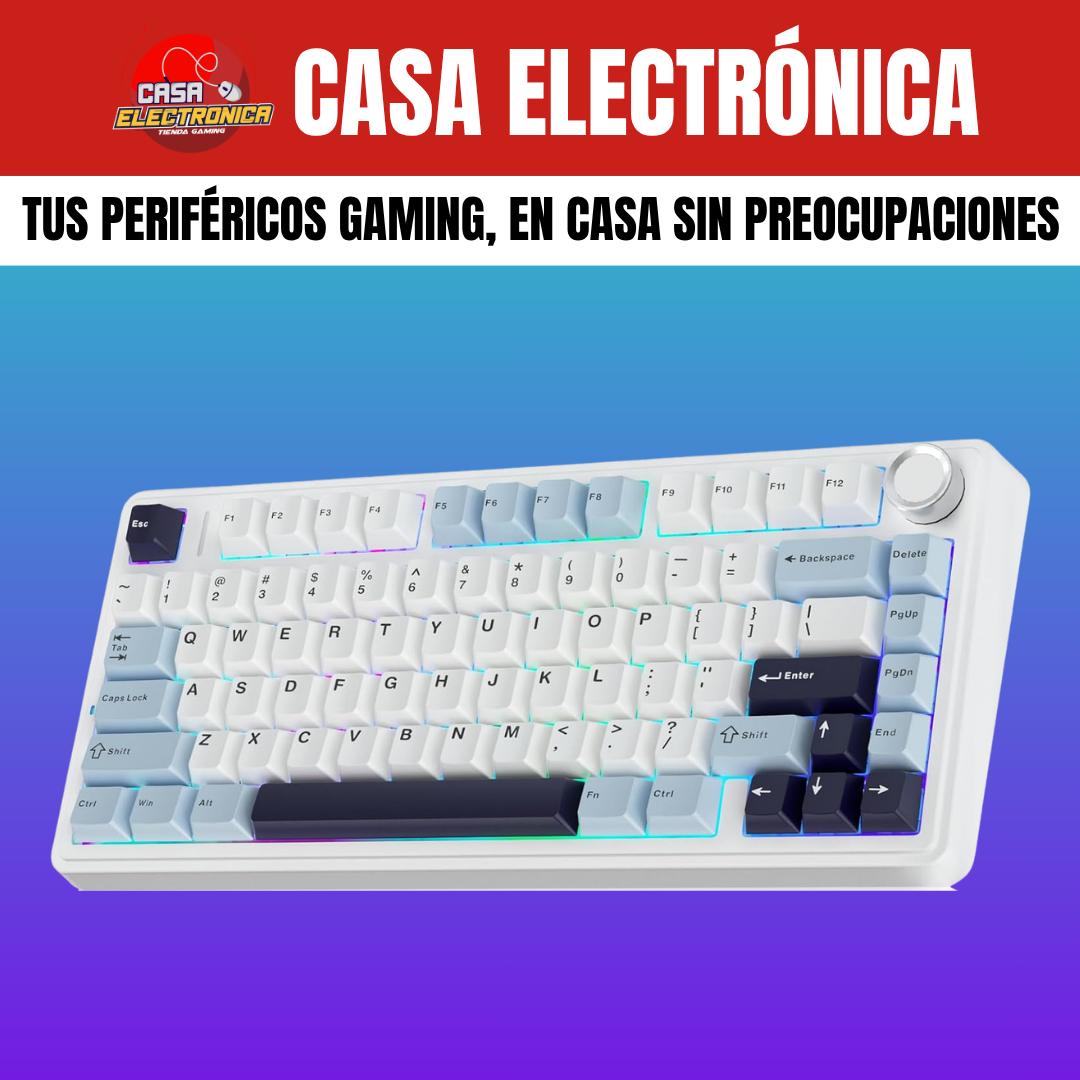 Teclado Inalámbrico Aula F75 Mecánico 75% Sonido Cremoso Gasket RGB
