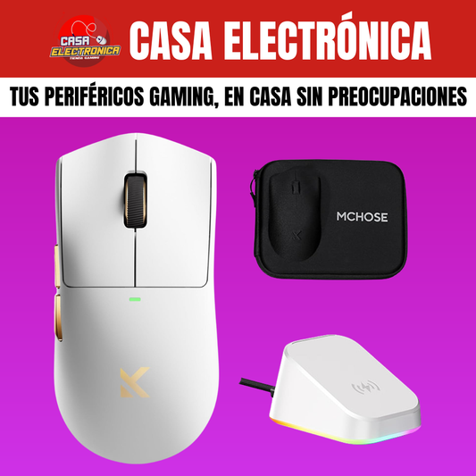Mouse Inalámbrico Mchose K7 Ultra Competitivo PAW3950 8K Polling Rate Base de Carga