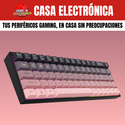 Teclado Mecánico Ajazz AK680 Led 65% Rosa Gaming