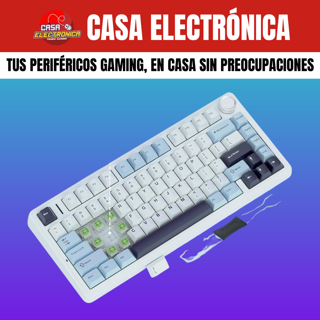 Teclado Inalámbrico Aula F75 Mecánico 75% Sonido Cremoso Gasket RGB