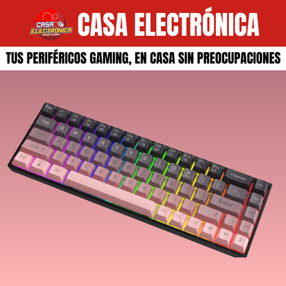 Teclado Mecánico Ajazz AK680 Led 65% Rosa Gaming