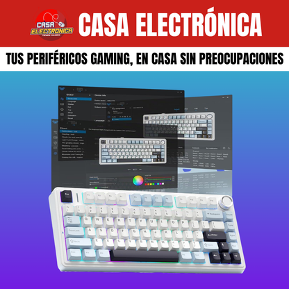 Teclado Inalámbrico Aula F75 Mecánico 75% Sonido Cremoso Gasket RGB