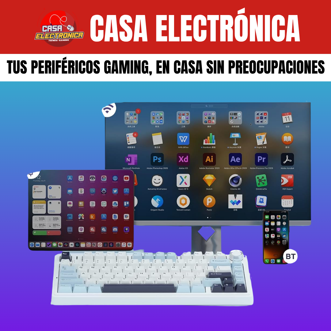 Teclado Inalámbrico Aula F75 Mecánico 75% Sonido Cremoso Gasket RGB