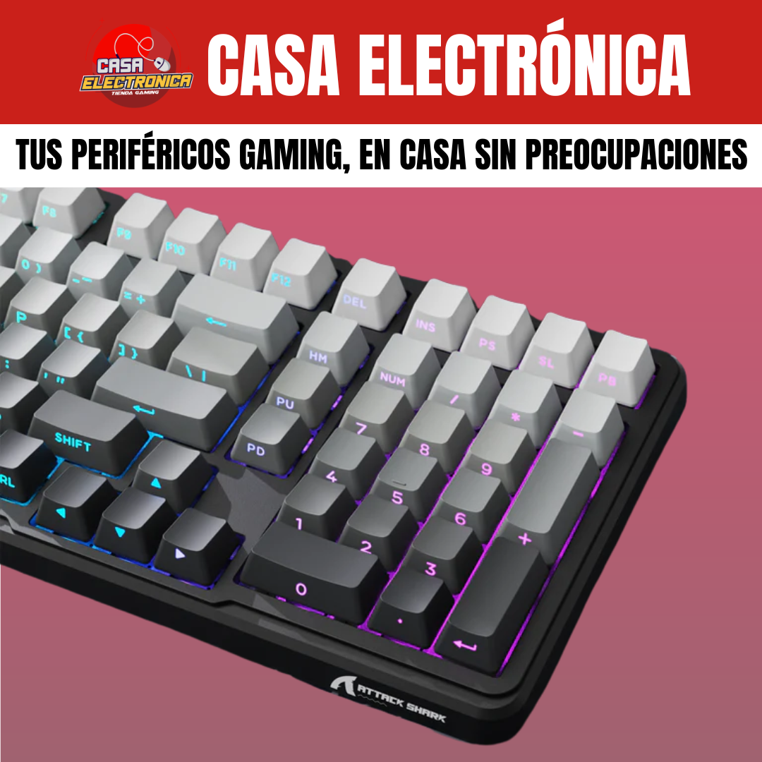 Teclado Cremoso Inalámbrico Attack Shark X98 Trimodo Gasket RGB 100%