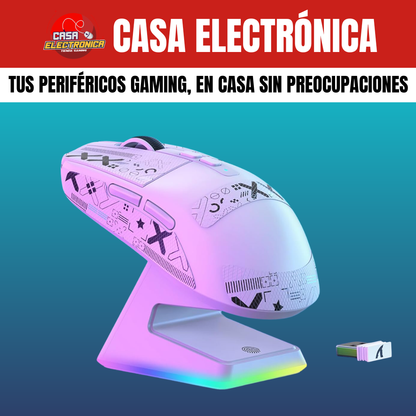 Mouse Inalámbrico Attack Shark X6 Competitivo con Base de Carga 26K RGB