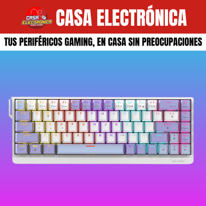 Teclado Mecánico Ajazz NK68 V2 65% Rainbow Reclinable Moderno Gaming