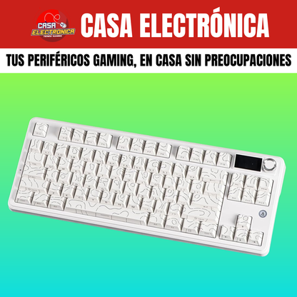 Teclado Inalámbrico Ajazz MK87 Sonido Cremoso Pantalla Ultra Duración 10.000 mAH