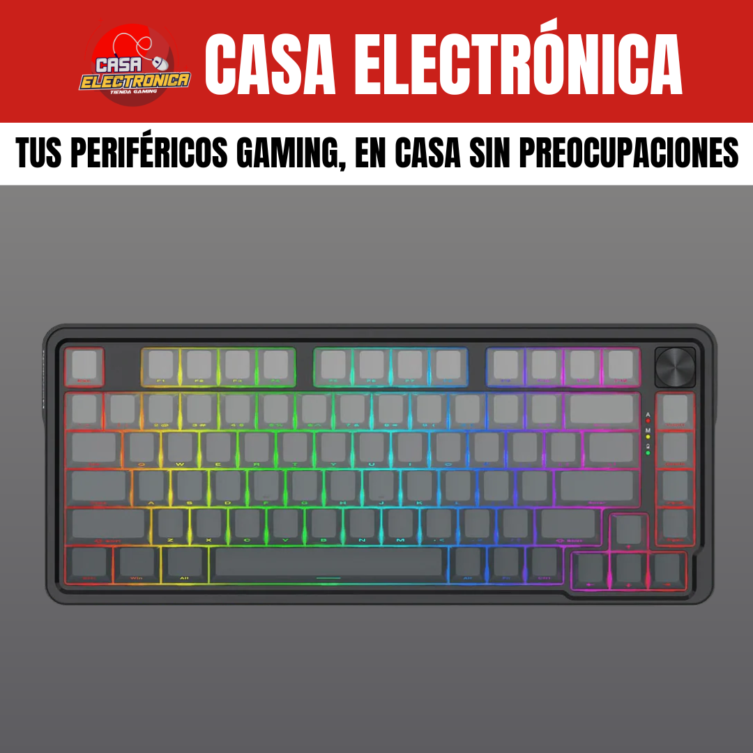 Teclado Mecánico Inalámbrico Redragon Ucal PRO 75% Sonido Cremoso RGB