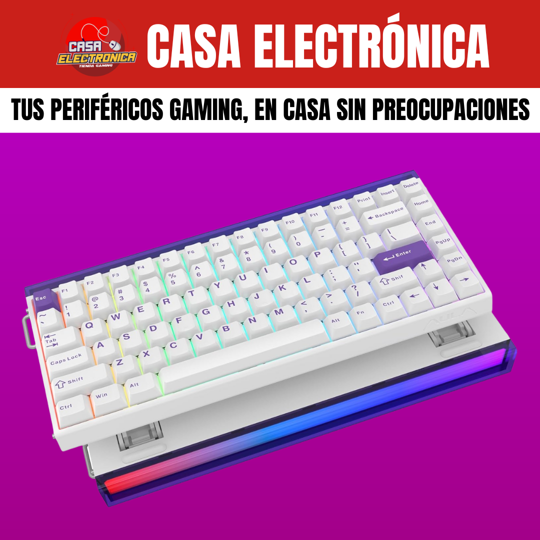 Teclado Magnético Aula Hero84 He 75% 8K Polling Rate Aluminio  Barra de Luz Sonido Cremoso
