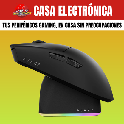 Mouse Inalámbrico Ajazz AJ139P V3 MC Trimodo Base de Carga RGB Competitivo