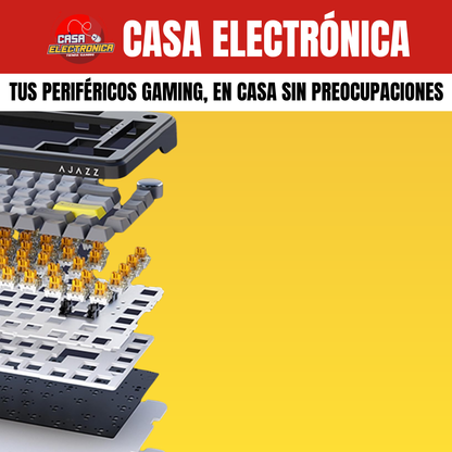 Teclado Inalámbrico Ajazz AK820 MAX Plus RGB Gasket Sonido Cremoso 8.000 mAH