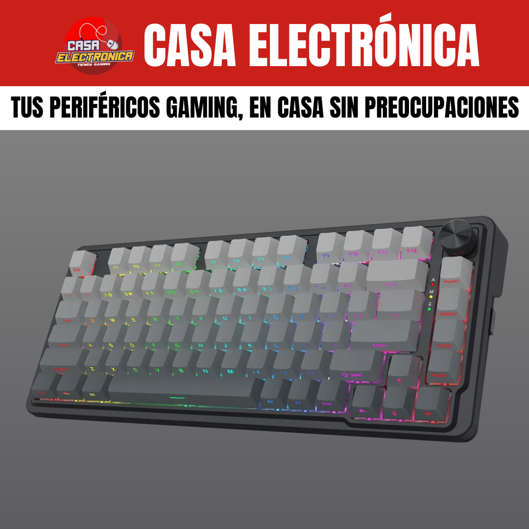 Teclado Mecánico Inalámbrico Redragon Ucal PRO 75% Sonido Cremoso RGB