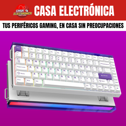 Teclado Magnético Aula Hero84 He 75% 8K Polling Rate Aluminio  Barra de Luz Sonido Cremoso