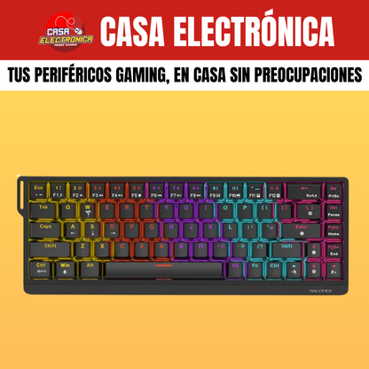 Teclado Mecánico Ajazz NK68 V2 65% Rainbow Reclinable Moderno Gaming