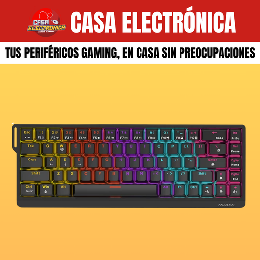 Teclado Mecánico Ajazz NK68 V2 65% Rainbow Reclinable Moderno Gaming