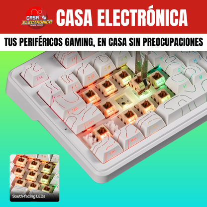 Teclado Inalámbrico Ajazz MK87 Sonido Cremoso Pantalla Ultra Duración 10.000 mAH