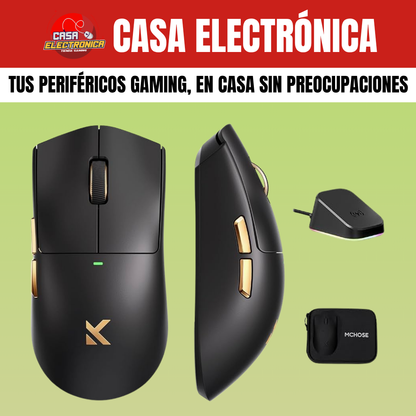 Mouse Inalámbrico Mchose K7 Ultra Competitivo PAW3950 8K Polling Rate Base de Carga