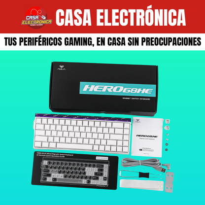 Teclado Magnético Aula Hero68 HE Competitivo Ultra Rápido 8K HZ RGB 65%