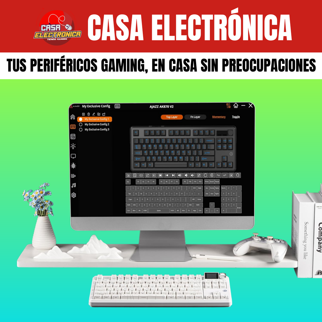 Teclado Inalámbrico Ajazz MK87 Sonido Cremoso Pantalla Ultra Duración 10.000 mAH