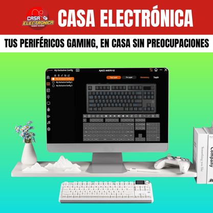 Teclado Inalámbrico Ajazz MK87 Sonido Cremoso Pantalla Ultra Duración 10.000 mAH