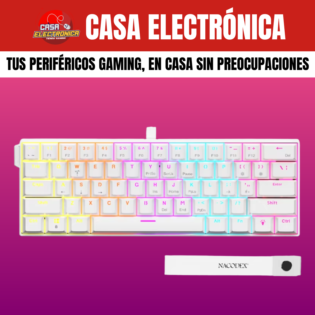 Teclado Mecánico Ajazz NK61 60% Arcoiris Led Gaming